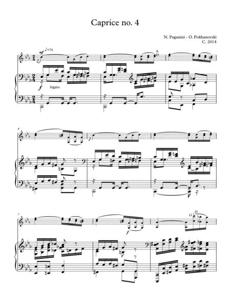 Niccolo Paganini Caprice 4 Arranged For Violin And Piano By Oleg Pokhanovski Page 2