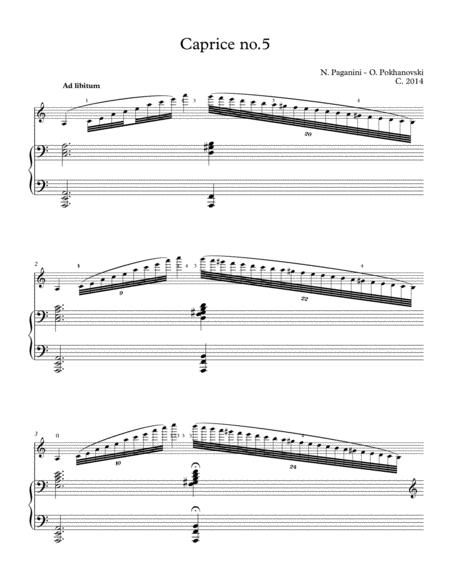 Niccolo Paganini Caprice 5 Arranged For Violin And Piano By Oleg Pokhanovski Page 2