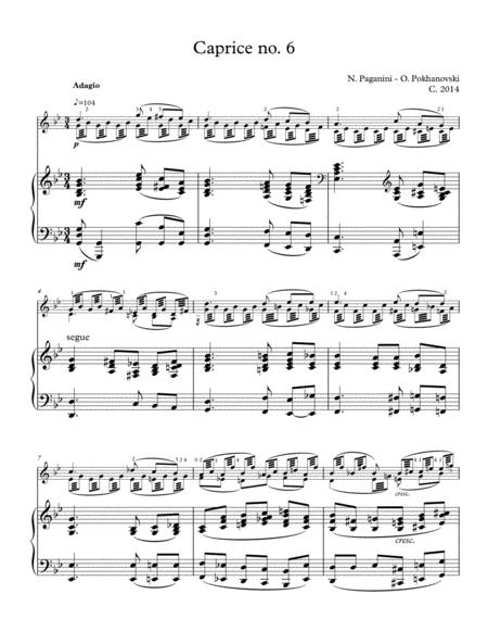 Niccolo Paganini Caprice 6 Arranged For Violin And Piano By Oleg Pokhanovski Page 2