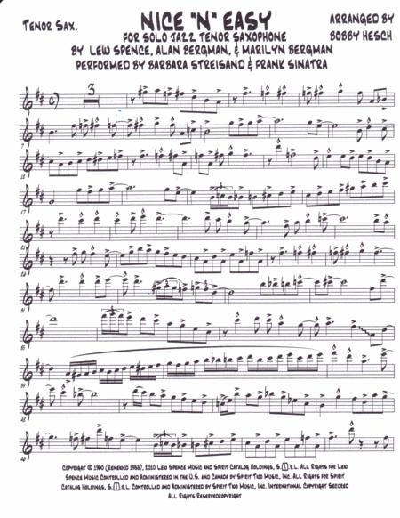 Nice N Easy For Solo Jazz Tenor Saxophone Page 2