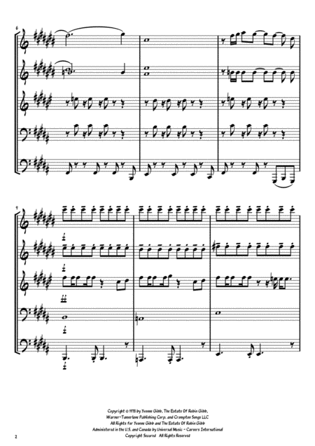 Night Fever For Brass Quintet Page 2