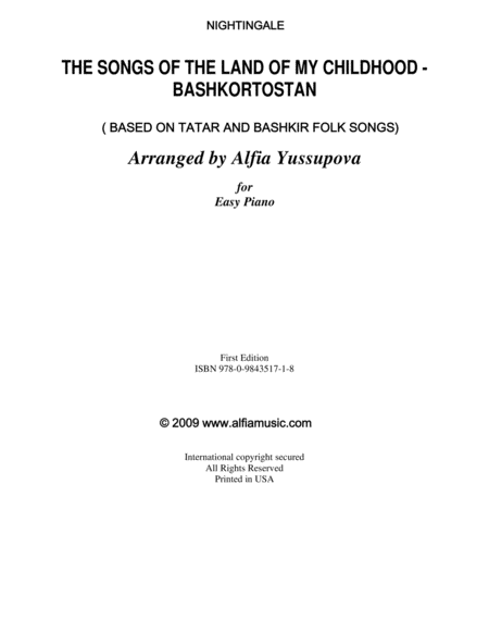 Nightingale From The Songs Of The Land Of My Childhood Bashkortostan Musical Arrangements Based On Bashkir And Tatar Traditional Melodies Page 2