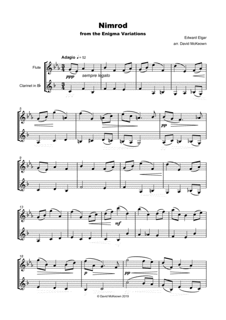 Nimrod From The Enigma Variations By Elgar Flute And Clarinet Duet Page 2