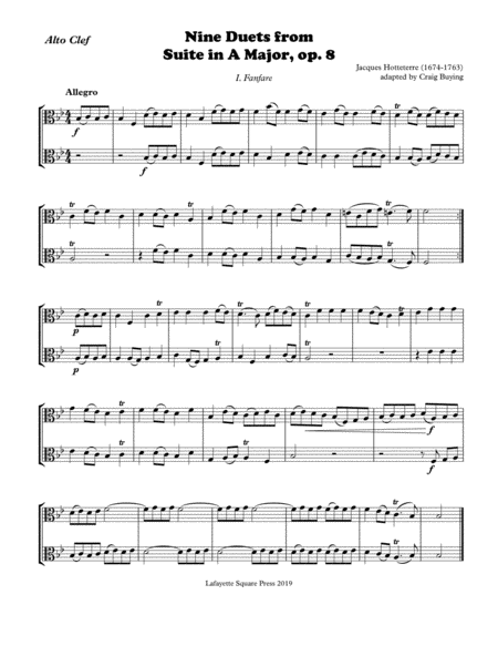 Nine Duets From Hotteterre Op 8 Alto Clef Version Editions For All Instruments Keys Available Page 2