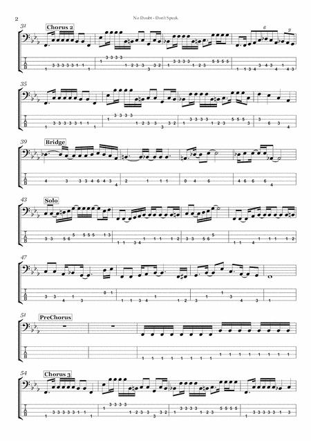 No Doubt Dont Speak Bass Page 2