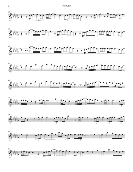 No One Original Key Alto Sax Page 2