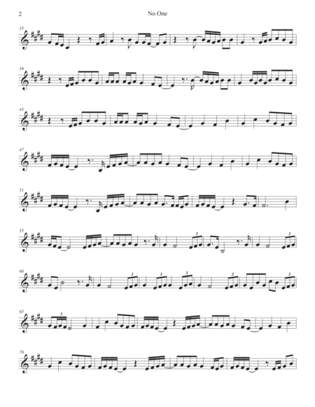 No One Original Key Violin Page 2