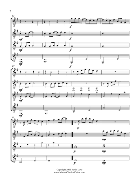 No Worries Guitar Quartet Score And Parts Page 2