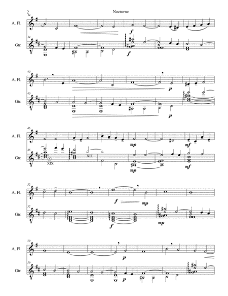 Nocturne For Alto Flute And Guitar Page 2