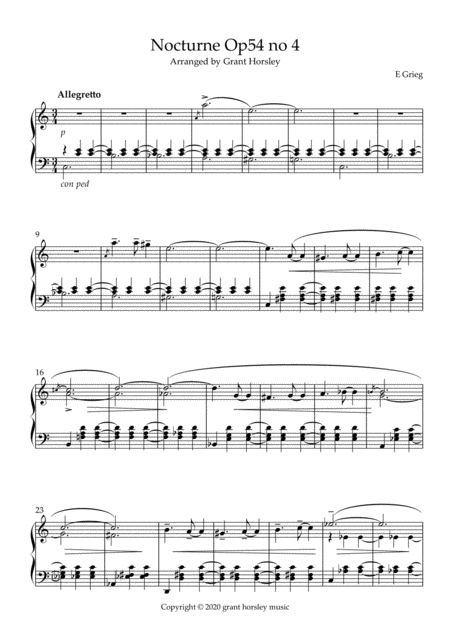 Nocturne Op 54 No 4 By Grieg Piano Solo Easier Version Page 2