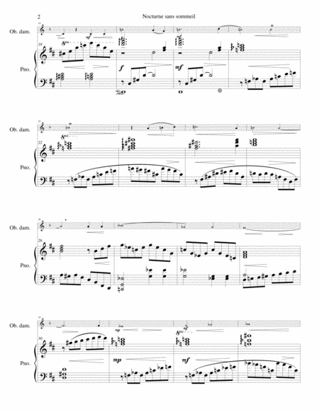 Nocturne Sans Sommeil Sleepless Nocturne For Oboe D Amore And Piano Page 2