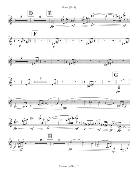 Nonet 2019 For Chamber Ensemble Clarinet Part Page 2