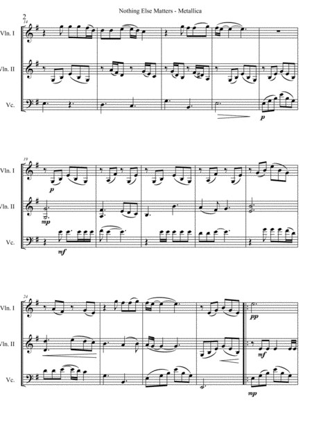 Nothing Else Matters Metallica Arranged For String Trio Page 2