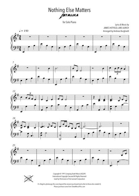 Nothing Else Matters Metallica Piano Solo Page 2