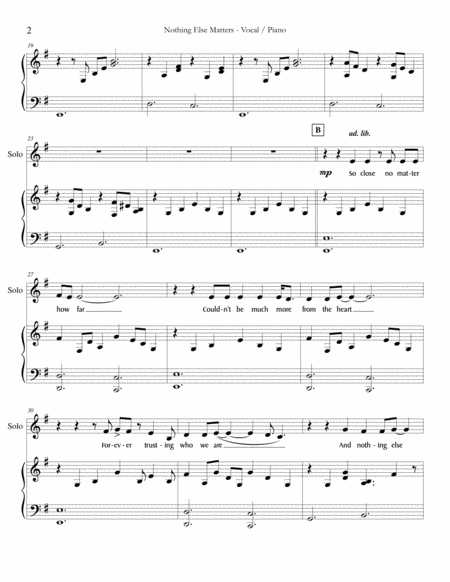 Nothing Else Matters Satb Chorus Rhythm Section Page 2