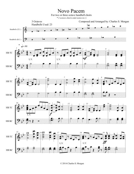 Novo Pacem New Peace For Two Three Octave Handbell Choirs Page 2