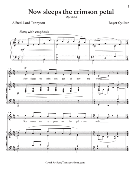 Now Sleeps The Crimson Petal Op 3 No 2 C Major Page 2