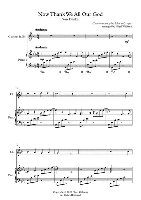 Now Thank We All Our God For Clarinet And Piano Page 2