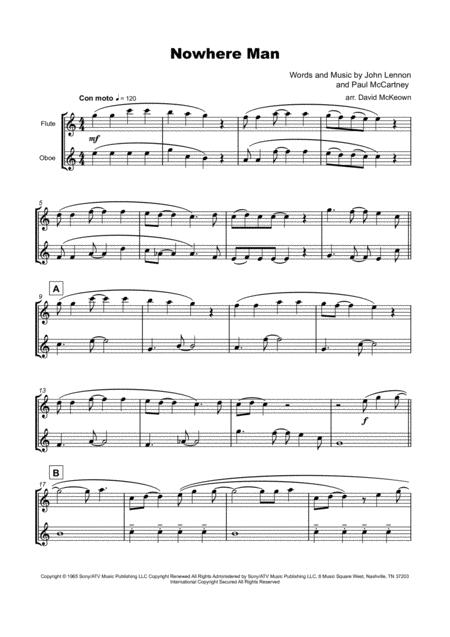 Nowhere Man By The Beatles For Flute And Oboe Duet Page 2