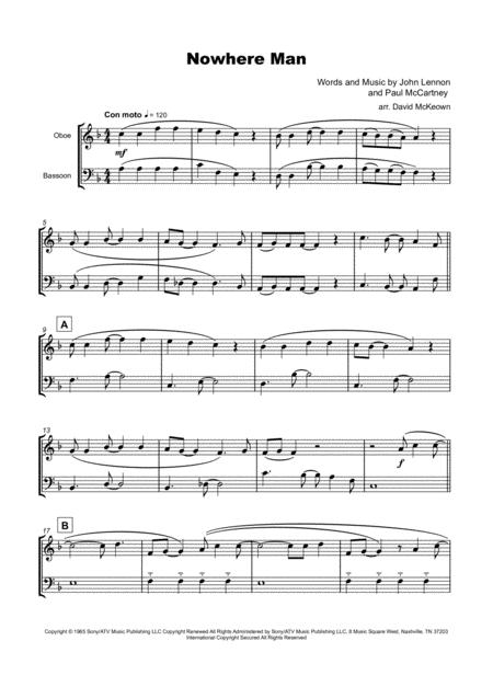 Nowhere Man By The Beatles For Oboe And Bassoon Duet Page 2