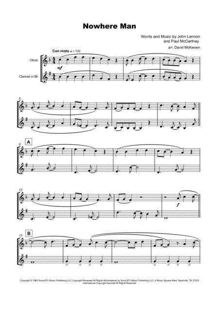 Nowhere Man By The Beatles For Oboe And Clarinet Duet Page 2