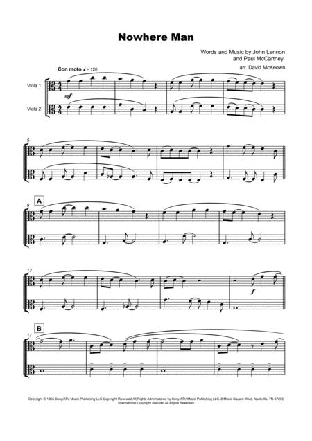 Nowhere Man By The Beatles For Viola Duet Page 2