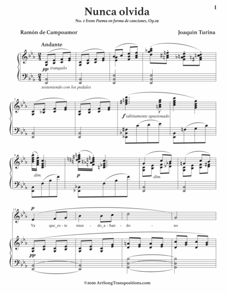 Nunca Olvida Op 19 No 2 Transposed To E Flat Major Page 2