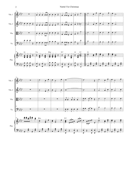 Nuttin For Christmas For String Quartet And Piano Page 2