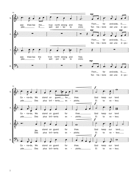 O Canada Bilingual Satb A Cappella Page 2