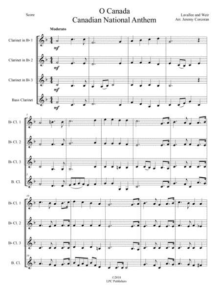 O Canada For Clarinet Quartet Page 2