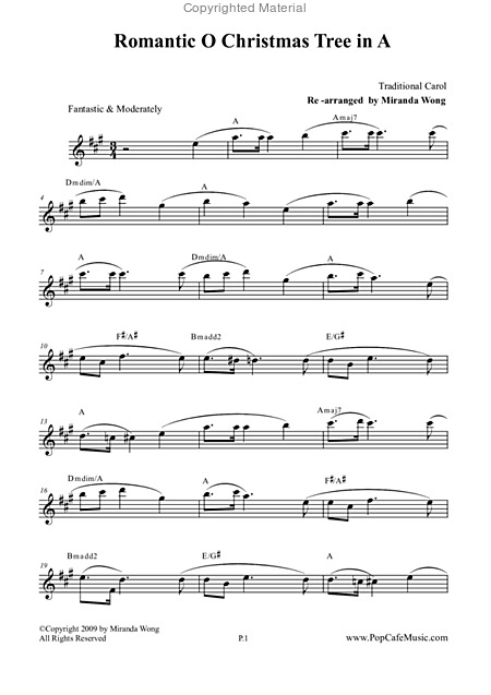 O Christmas Tree Alto Saxophone Concert Key Page 2