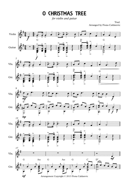 O Christmas Tree For Violin And Guitar Page 2