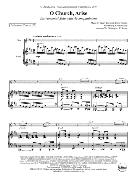 O Church Arise Arise Shine Flute Solo With Piano Accompaniment Page 2