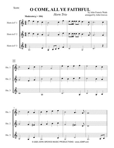 O Come All Ye Faithful Adeste Fideles Horn Trio Page 2