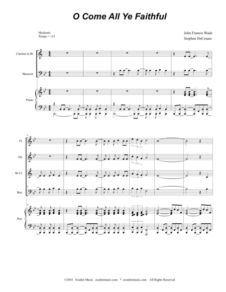 O Come All Ye Faithful For Woodwind Quartet Page 2