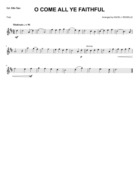 O Come All Ye Faithful Sax Quartet Page 2