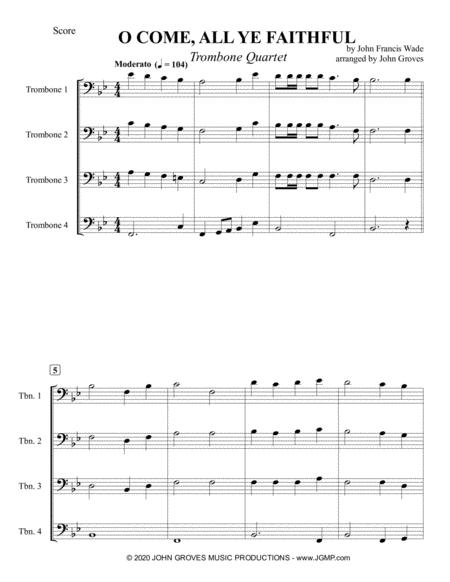 O Come All Ye Faithful Trombone Quartet Page 2