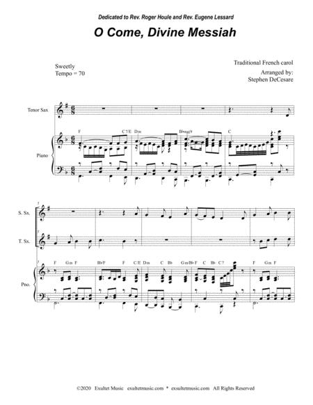 O Come Divine Messiah Duet For Soprano And Tenor Saxophone Page 2