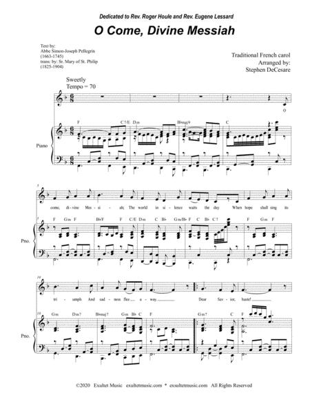 O Come Divine Messiah For Vocal Solo Page 2