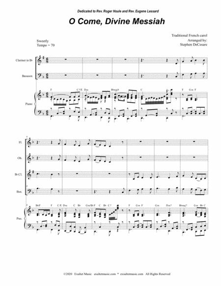 O Come Divine Messiah For Woodwind Quartet And Piano Page 2