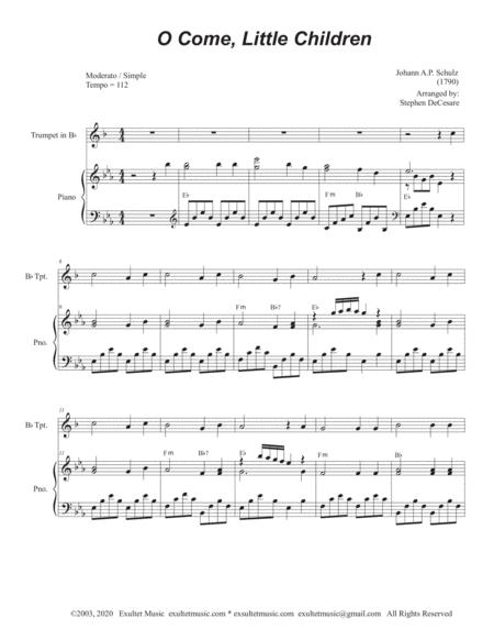 O Come Little Children Bb Trumpet Solo And Piano Page 2