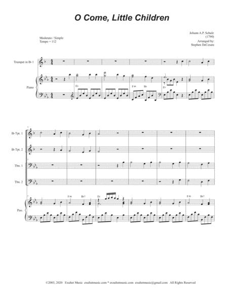 O Come Little Children Brass Quartet And Piano Alternate Version Page 2