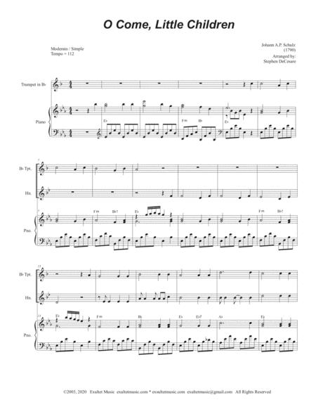 O Come Little Children Duet For Bb Trumpet And French Horn Page 2