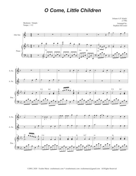 O Come Little Children Duet For Soprano And Alto Saxophone Page 2