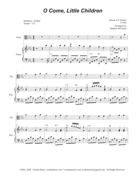 O Come Little Children Viola Solo And Piano Page 2