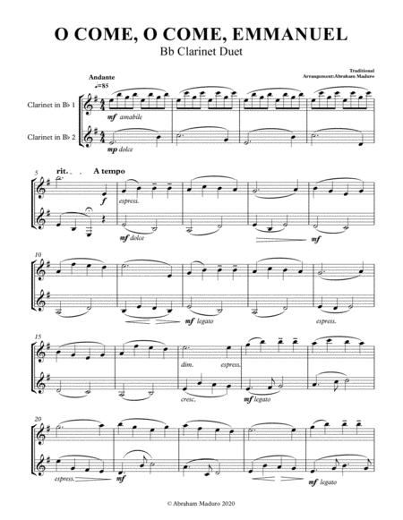 O Come O Come Emmanuel Bb Clarinet Duet Score And Parts Page 2