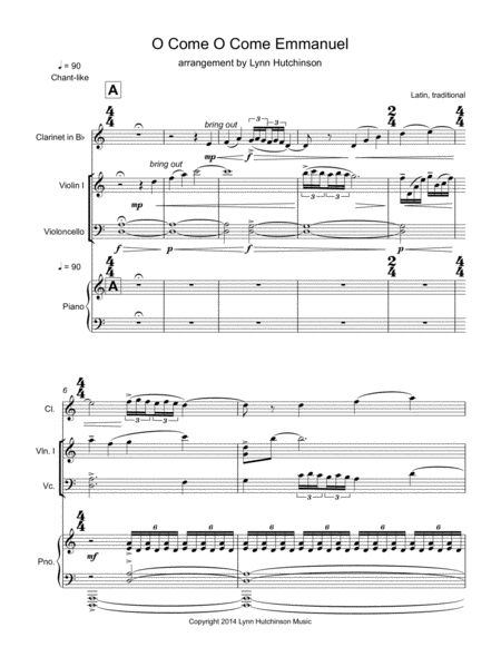 O Come O Come Emmanuel Clarinet Piano Trio Page 2