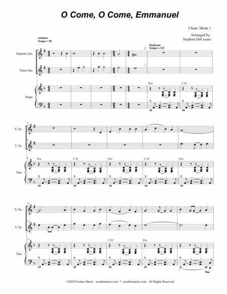 O Come O Come Emmanuel Duet For Soprano And Tenor Saxophone Page 2