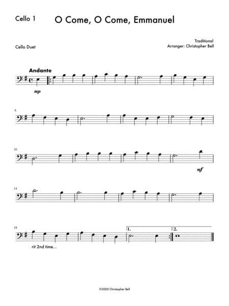 O Come O Come Emmanuel Easy Cello Duet Page 2