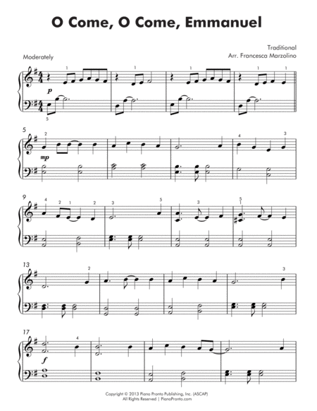 O Come O Come Emmanuel Easy Piano Page 2